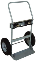 Made in USA - 760 Lb Capacity 47" OAH Cylinder Hand Truck - Swept Back Handle, Steel, Full Pneumatic Wheels - Apex Tool & Supply