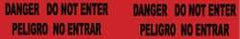 NMC - 1,000' Long x 3" Wide Roll, Polyethylene, Red Barricade Tape - Message: Danger - Do Not Enter - Apex Tool & Supply