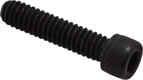 Value Collection - 1/4-20 UNC Hex Socket Drive, Socket Cap Screw - Alloy Steel, Black Oxide Finish, Fully Threaded, 1-1/8" Length Under Head - Apex Tool & Supply