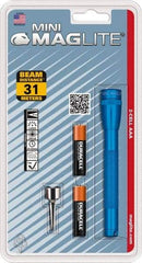 Mag-Lite - Krypton Bulb, 9 Lumens, Mini Flashlight - Blue Aluminum Body, 2 AAA Alkaline Batteries Included - Apex Tool & Supply