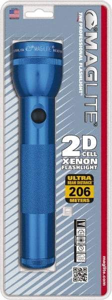Mag-Lite - Krypton Bulb, 27 Lumens, Industrial/Tactical Flashlight - Blue Aluminum Body, 2 D Batteries Not Included - Apex Tool & Supply