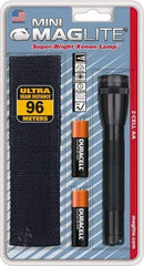 Mag-Lite - Krypton Bulb, 14 Lumens, Industrial/Tactical Flashlight - Black Aluminum Body, 2 AA Alkaline Batteries Included - Apex Tool & Supply