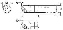 Everede Tool - 0.844" Min Bore Diam, 8" OAL, 3/4" Shank Diam, Indexable Boring Bar - WCGT 3 Insert, Screw Holding Method - Apex Tool & Supply