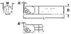 Everede Tool - 0.563" Min Bore Diam, 6" OAL, 1/2" Shank Diam, Indexable Boring Bar - WCGT 2 Insert, Screw Holding Method - Apex Tool & Supply