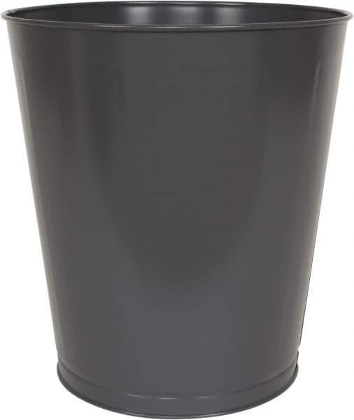 Value Collection - 28 Qt Gray Round Trash Can - Steel, 14-1/4" High - Apex Tool & Supply