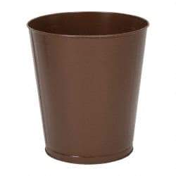 Value Collection - 28 Qt Brown Round Trash Can - Steel, 14-1/4" High - Apex Tool & Supply
