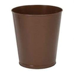 Value Collection - 28 Qt Brown Round Trash Can - Steel, 14-1/4" High - Apex Tool & Supply