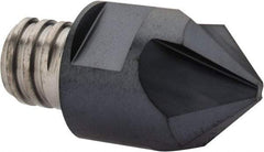 Iscar - MM ECF Grade IC908 Carbide Chamfer Milling Tip Insert - TiAlN Finish, 4 Flutes, 1/2" Cutting Diam, 0.197" Depth of Cut, 0.65" Extension - Apex Tool & Supply
