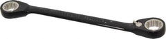 Proto - 3/8" x 7/16" 12 Point Spline Reversible Ratcheting Box Wrench - Double End, 7/8" Head Diam x 1/8" Head Thickness, 5-15/16" OAL, Steel, Black Chrome Finish - Apex Tool & Supply