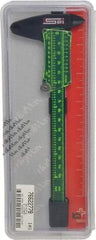 SPI - 0 to 6" Super Polymid Vernier Caliper - 0.10mm Graduation, 1-1/2" Jaw Depth, 0.002" Accuracy, Thumb Lock, Includes Depth Measurement Rod & Inside Diam Jaws - Apex Tool & Supply