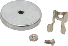 Mag-Mate - 7 Lb Max Pull Force, 7/8" Overall Height, 1.24" Diam, Ceramic Cup Magnet - Clamp Style, 3/8" Clamp Opening, Chrome Plated - Apex Tool & Supply