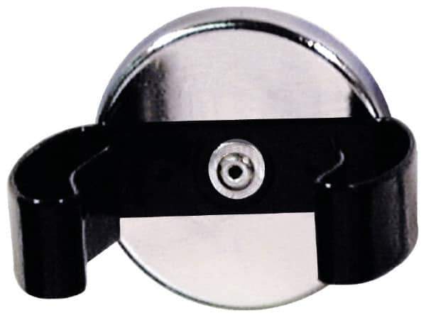 Mag-Mate - 7 Lb Max Pull Force, 1-1/8" Overall Height, 1.24" Diam, Ceramic Cup Magnet - Clamp Style, 5/8" Clamp Opening, Chrome Plated - Apex Tool & Supply
