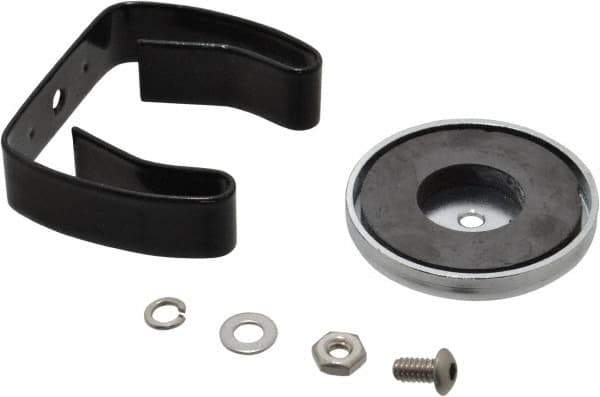 Mag-Mate - 19 Lb Max Pull Force, 2-5/16" Overall Height, 2.03" Diam, Ceramic Cup Magnet - Clamp Style, 2-1/2" Clamp Opening, Chrome Plated - Apex Tool & Supply