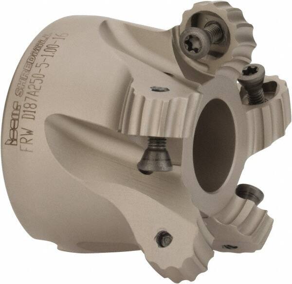 Iscar - 1.87" Cut Diam, 0.315" Max Depth, 1" Arbor Hole, 5 Inserts, RC.. 1607 Insert Style, Indexable Copy Face Mill - FRW Cutter Style, 1-3/4 High, Through Coolant, Series MillShred - Apex Tool & Supply