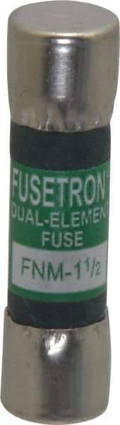 Cooper Bussmann - 250 VAC, 1.5 Amp, Time Delay General Purpose Fuse - Fuse Holder Mount, 1-1/2" OAL, 10 at 125 V kA Rating, 13/32" Diam - Apex Tool & Supply