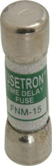Cooper Bussmann - 250 VAC, 15 Amp, Time Delay General Purpose Fuse - Fuse Holder Mount, 1-1/2" OAL, 10 at AC kA Rating, 13/32" Diam - Apex Tool & Supply