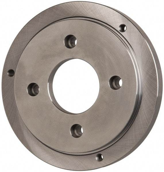 Buck Chuck Company - Adapter Back Plate for 12" Diam Self Centering Lathe Chucks - A1/A2-6 Mount, 2" Through Hole Diam, 10.221mm ID, 12.6" OD, 0.989" Flange Height, Steel - Apex Tool & Supply