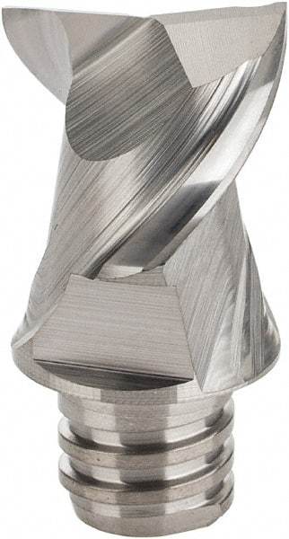 Iscar - MM EA Grade IC08 Carbide End Milling Tip Insert - Uncoated, 2 Flutes, 12.7mm Cutting Diam, 9.5mm Depth of Cut, 16.5mm Extension, 45° Helix - Apex Tool & Supply