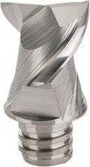 Iscar - MM EA Grade IC08 Carbide End Milling Tip Insert - Uncoated, 2 Flutes, 12.7mm Cutting Diam, 9.5mm Depth of Cut, 16.5mm Extension, 45° Helix - Apex Tool & Supply