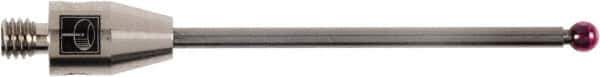 Renishaw - 0.12 Inch Ball Diameter, Carbide Stem, M4 Thread, Ruby Point Ball Tip CMM Stylus - 1.52 Inch Working Length, 0.08 Inch Stem Diameter, 1.97 Inch Overall Length - Apex Tool & Supply