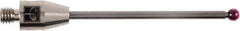 Renishaw - 0.12 Inch Ball Diameter, Carbide Stem, M4 Thread, Ruby Point Ball Tip CMM Stylus - 1.52 Inch Working Length, 0.08 Inch Stem Diameter, 1.97 Inch Overall Length - Apex Tool & Supply