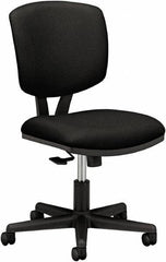 Hon - 18-3/4" High Pneumatic Height Adjustable Chair - 18" Wide x 18" Deep, 100% Polyester Seat, Black - Apex Tool & Supply