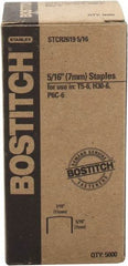 Stanley Bostitch - 1/4" Long x 7/16" Wide, 24 Gauge Crowned Construction Staple - Steel, Chisel Point - Apex Tool & Supply