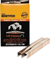 Stanley Bostitch - 1/2" Long x 7/16" Wide, 24 Gauge Crowned Construction Staple - Steel, Chisel Point - Apex Tool & Supply