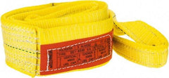 Lift-All - 6' Long x 3" Wide, 4,800 Lb Vertical Capacity, 1 Ply, Polyester Web Sling - 3,800 Lb Choker Capacity, Yellow - Apex Tool & Supply