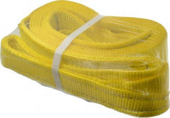 Lift-All - 12' Long x 3" Wide, 4,800 Lb Vertical Capacity, 1 Ply, Polyester Web Sling - 3,800 Lb Choker Capacity, Yellow - Apex Tool & Supply