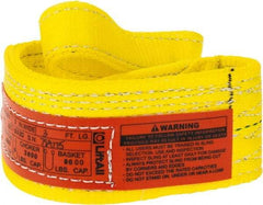 Lift-All - 3' Long x 3" Wide, 4,800 Lb Vertical Capacity, 1 Ply, Polyester Web Sling - 3,800 Lb Choker Capacity, Yellow - Apex Tool & Supply