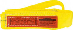 Lift-All - 4' Long x 3" Wide, 4,800 Lb Vertical Capacity, 1 Ply, Polyester Web Sling - 3,800 Lb Choker Capacity, Yellow - Apex Tool & Supply