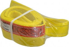 Lift-All - 10' Long x 4" Wide, 6,400 Lb Vertical Capacity, 1 Ply, Polyester Web Sling - 5,000 Lb Choker Capacity, Yellow - Apex Tool & Supply