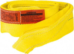 Lift-All - 6' Long x 4" Wide, 6,400 Lb Vertical Capacity, 1 Ply, Polyester Web Sling - 5,000 Lb Choker Capacity, Yellow - Apex Tool & Supply