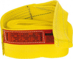 Lift-All - 16' Long x 4" Wide, 6,400 Lb Vertical Capacity, 1 Ply, Polyester Web Sling - 5,000 Lb Choker Capacity, Yellow - Apex Tool & Supply