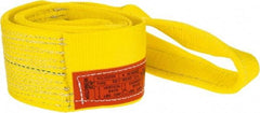Lift-All - 6' Long x 4" Wide, 6,400 Lb Vertical Capacity, 1 Ply, Polyester Web Sling - 5,000 Lb Choker Capacity, Yellow - Apex Tool & Supply
