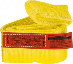 Lift-All - 8' Long x 4" Wide, 6,400 Lb Vertical Capacity, 1 Ply, Polyester Web Sling - 5,000 Lb Choker Capacity, Yellow - Apex Tool & Supply