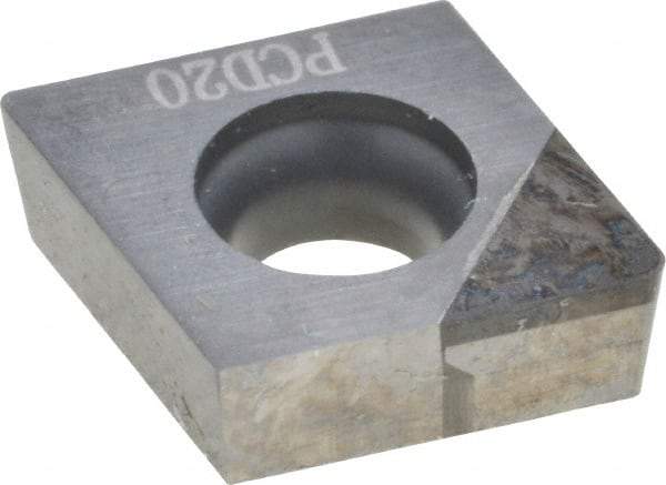 Seco - CCMW21.51 L1 Grade PCD20 Polycrystalline Diamond (PCD) Turning Insert - Uncoated, 80° Diamond, 1/4" Inscr Circle, 3/32" Thick, 1/64" Corner Radius - Apex Tool & Supply
