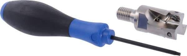 Seco - 1" Cut Diam, 0.433" Max Depth of Cut, 1.57" OAL, Indexable Square Shoulder End Mill - XO.X 1204 Inserts, M12 Modular Connection, 90° Lead Angle, Through Coolant, Series Super Turbo - Apex Tool & Supply