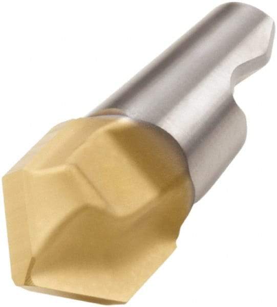 Seco - MM06 M02 Grade T60M Carbide Center Drill Milling Tip Insert - TiAlN/TiN Finish, 2 Flutes, 0.236" Cutting Diam, 0.113" Depth of Cut, 0.28" Extension - Apex Tool & Supply