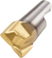 Seco - MM16 E06 Grade T60M Carbide End Milling Tip Insert - TiAlN/TiN Finish, 2 Flutes, 0.63" Cutting Diam, 0.413" Depth of Cut, 0.536" Extension, 0.031" Cnr Rad - Apex Tool & Supply