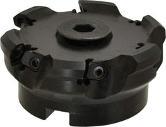 Seco - 3.94" Cut Diam, 1-1/2" Arbor Hole, 0.197" Max Depth of Cut, 43° Indexable Chamfer & Angle Face Mill - 6 Inserts, OF.. 070405 Insert, Right Hand Cut, 6 Flutes, Series R220.43 - Apex Tool & Supply
