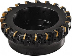 Seco - 160mm Cut Diam, 40mm Arbor Hole, 1mm Max Depth of Cut, 89° Indexable Chamfer & Angle Face Mill - 20 Inserts, SEEX 1203 Insert, Right Hand Cut, 20 Flutes, Series R220.30 - Apex Tool & Supply