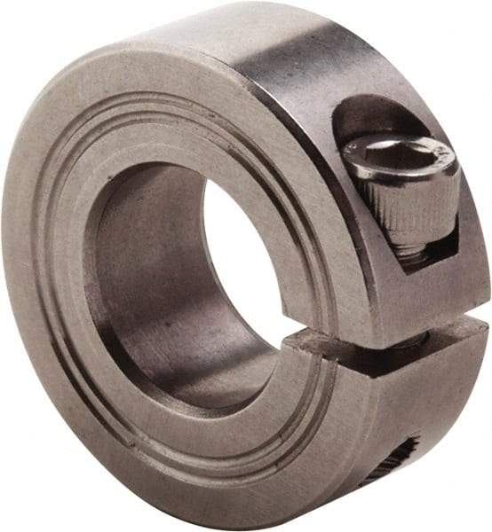 Climax Metal Products - 60mm Bore, Stainless Steel, One Piece Clamp Collar - 3-1/2" Outside Diam - Apex Tool & Supply