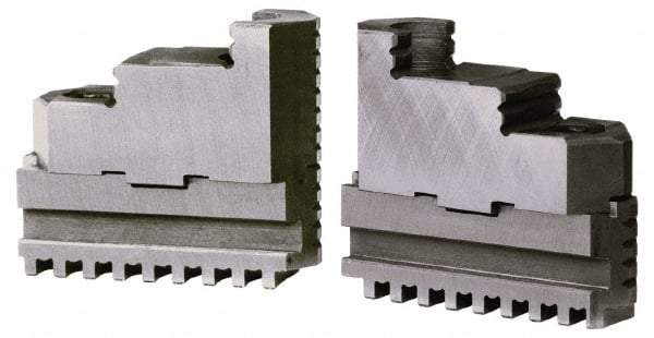 Gibraltar - 16" Max Chuck Diam Compatibility, Steel Tongue & Groove Hard Lathe Top Jaws - 16" Min Chuck Diam Compatibility - Apex Tool & Supply