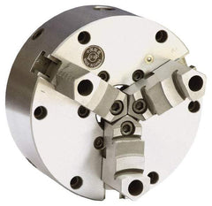 Gibraltar - 3 Jaws, 12" Diam, Self Centering Manual Lathe Chuck - Plain Back Mount Spindle, Adjustable, Reversible, 3.268" Through Hole Diam, Forged Steel - Apex Tool & Supply