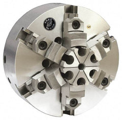 Gibraltar - 6 Jaws, 6" Diam, Self Centering Manual Lathe Chuck - Adjustable, Reversible, 1.535" Through Hole Diam, Forged Steel - Apex Tool & Supply