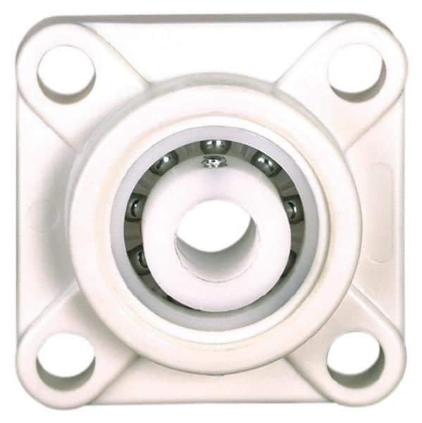 Made in USA - 3-25/64" OAL x 1-3/32" OAH Mounted Bearing/Pillow Block - 78 Lb Dyn Cap, Polyester - Apex Tool & Supply