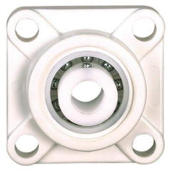 Made in USA - 3-25/64" OAL x 1-3/32" OAH Mounted Bearing/Pillow Block - 78 Lb Dyn Cap, Polyester - Apex Tool & Supply