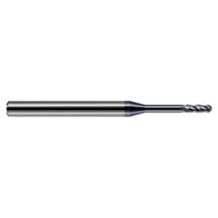 ‎1/32″ Dia. × 1/8″ Shank × 3/32″ DOC × 1-1/2″ OAL, Carbide AlTiN, Standard , 4 Flute, Ballnose End Mill - Exact Industrial Supply